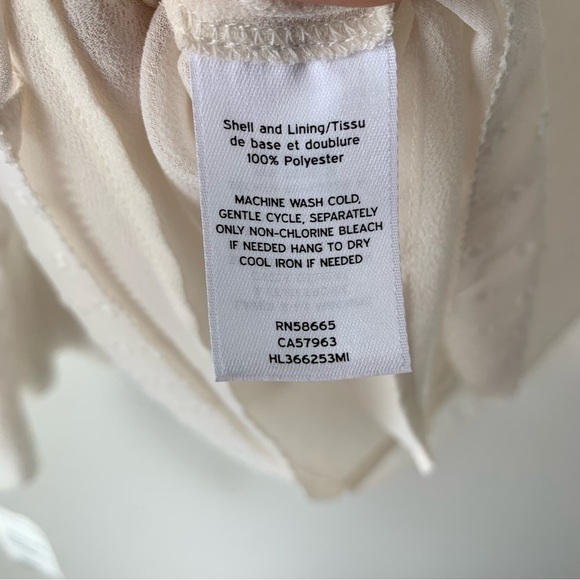 Nwt Chelsea 28 ivory sheer polka dot flared wrist long sleeve Blouse Top size L - Picture 7 of 10